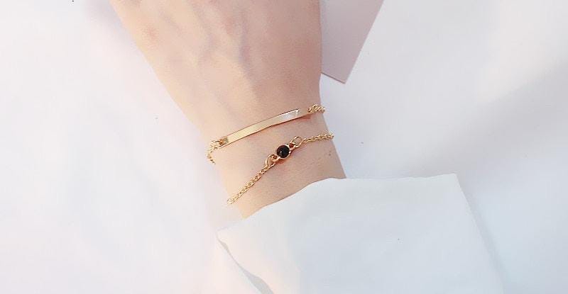 Minimalist Gold Layered Bracelet – Dainty & Adjustable