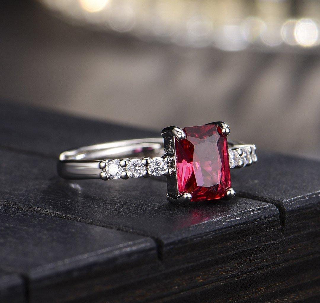 Ruby Radiance Solitaire Ring – Bold & Glamorous