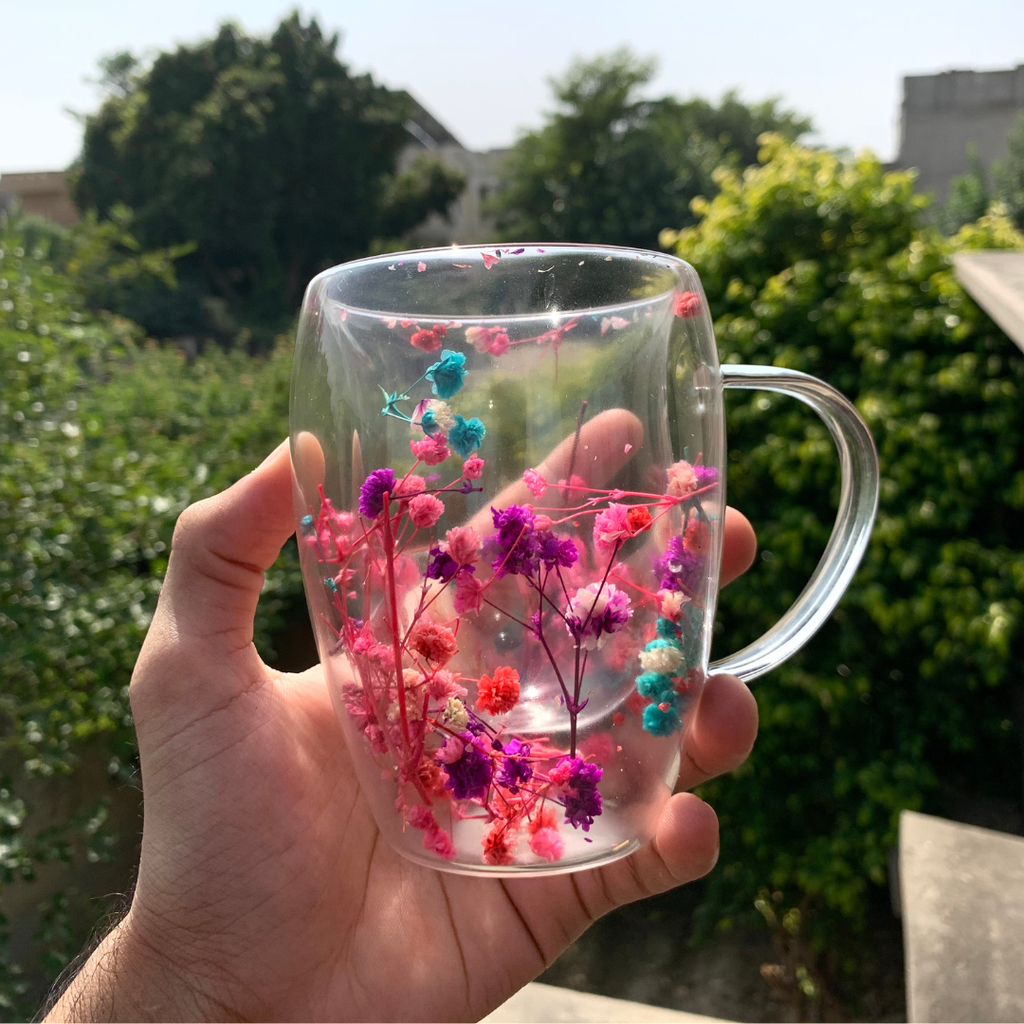 Aesthetic Dried Flowers Double-Walled Mug