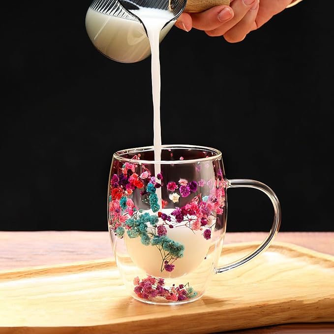 Aesthetic Dried Flowers Double-Walled Mug