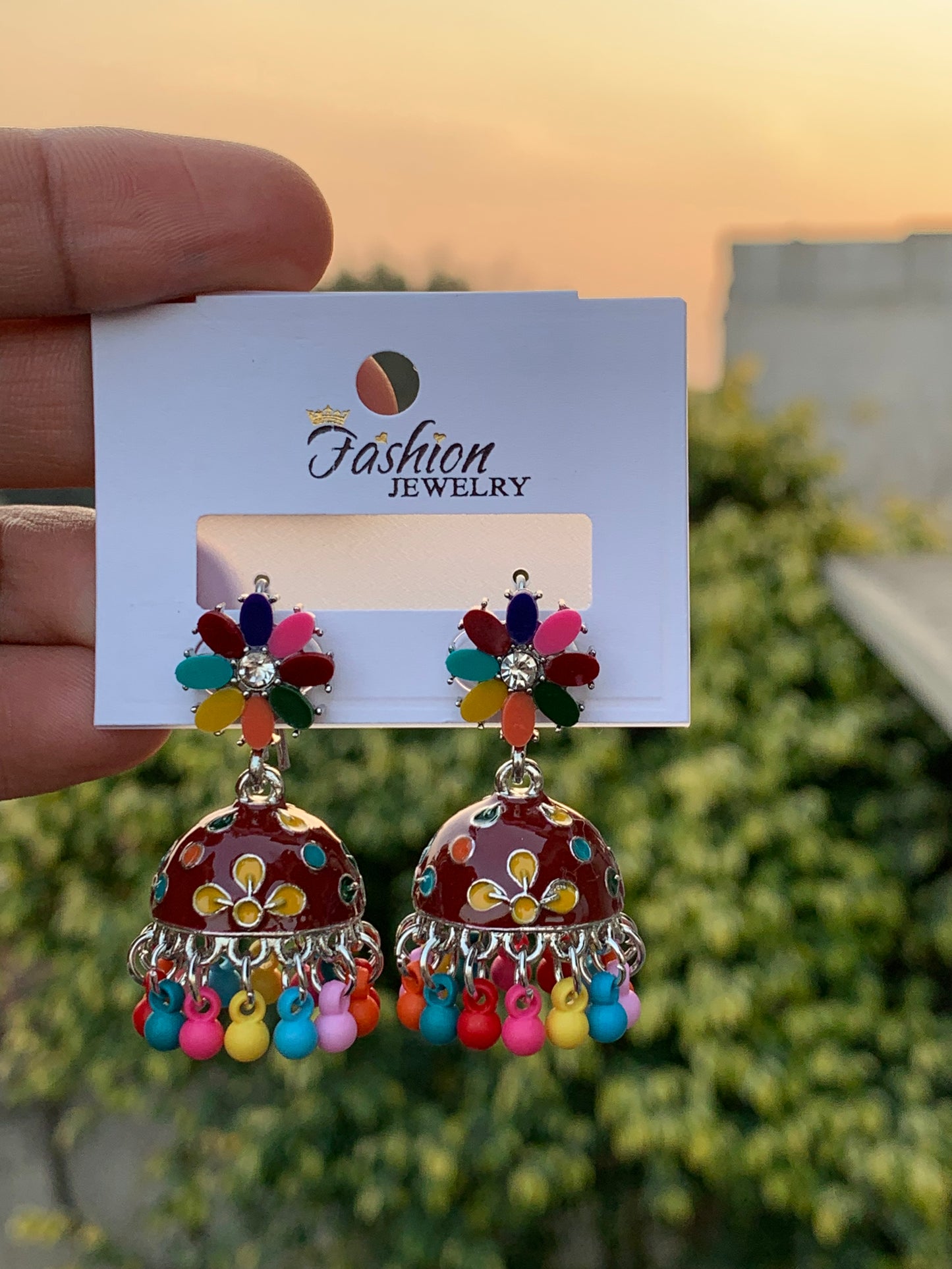 The Floral Enamel Jhumka