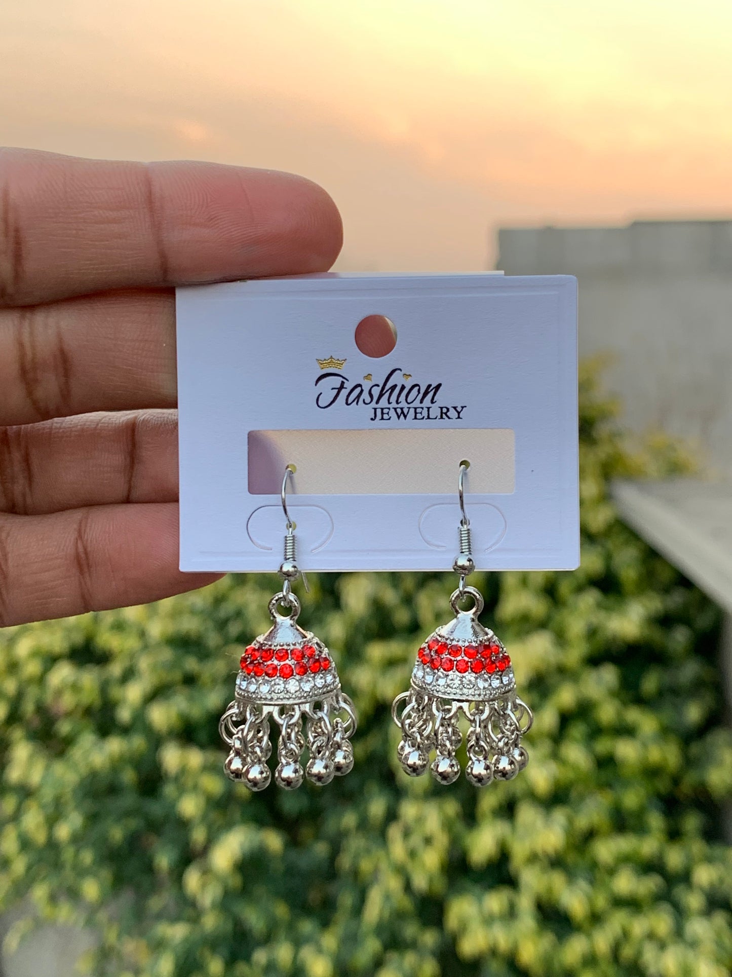 The Sparkling Rhinestone Jhumka