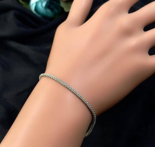 Twisted Silver Anklet – Minimalist Adjustable Foot Jewelry