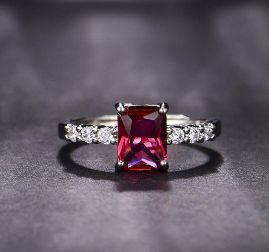 Ruby Radiance Solitaire Ring – Bold & Glamorous