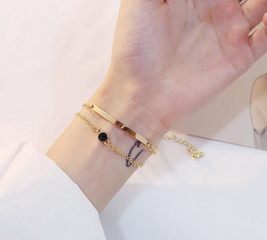 Minimalist Gold Layered Bracelet – Dainty & Adjustable