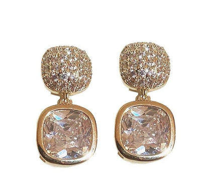 Royal Crystal Drop Earrings – Gold Plated Statement Style
