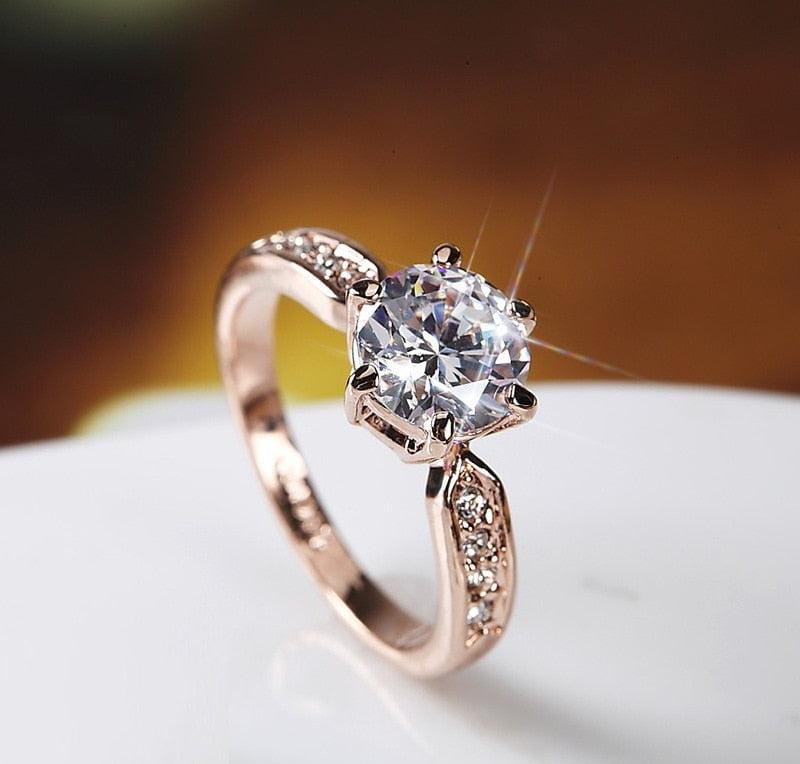 Rose Gold Solitaire Ring – Timeless & Radiant