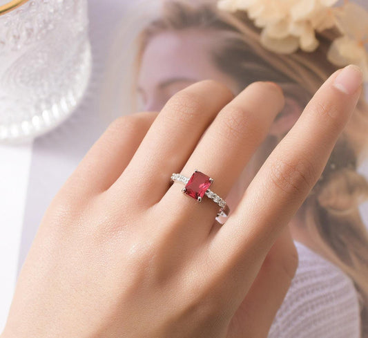 Ruby Radiance Solitaire Ring – Bold & Glamorous