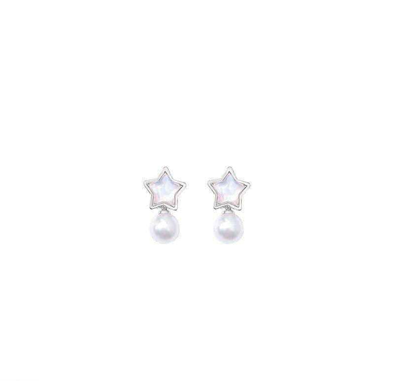 Starry Pearl Drop Studs – Dreamy Shine