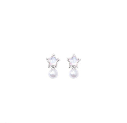 Starry Pearl Drop Studs – Dreamy Shine