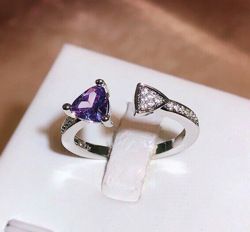 Mystic Amethyst Open Ring – Adjustable Glam