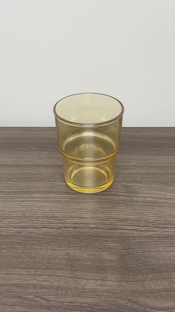 Amber Glass Cup with Leather Sleeve & Straw