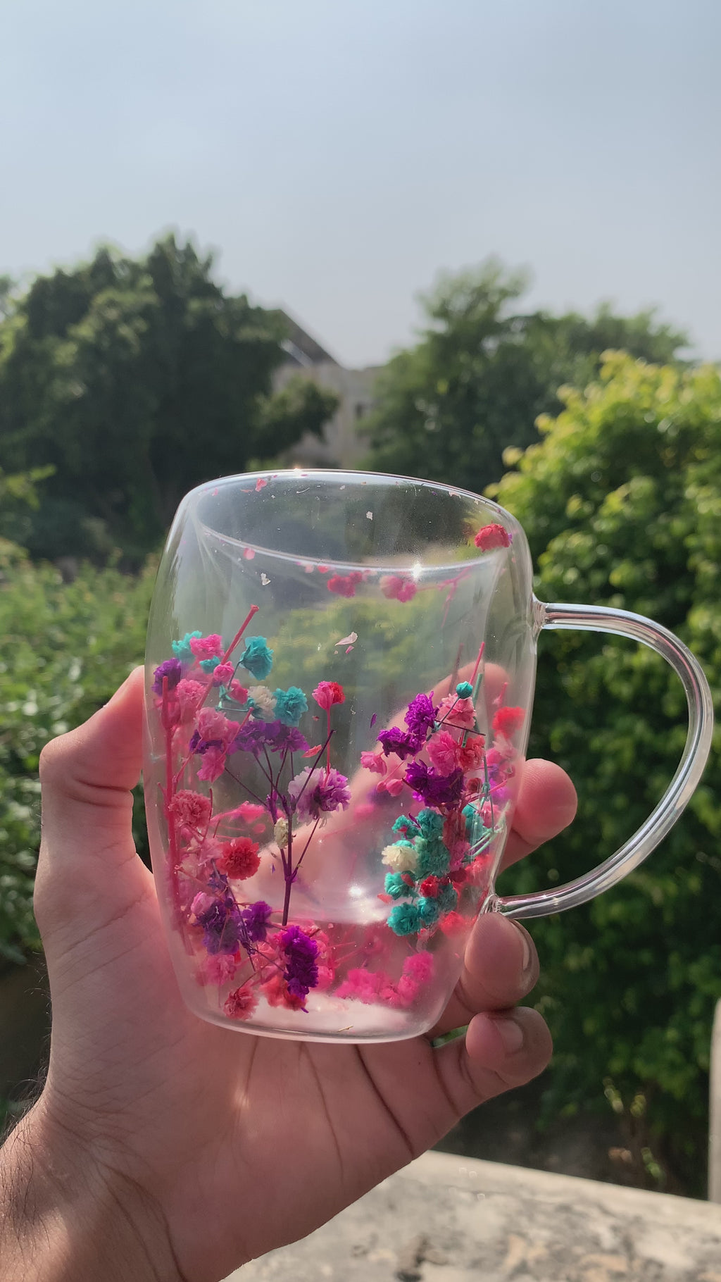 Aesthetic Dried Flowers Double-Walled Mug